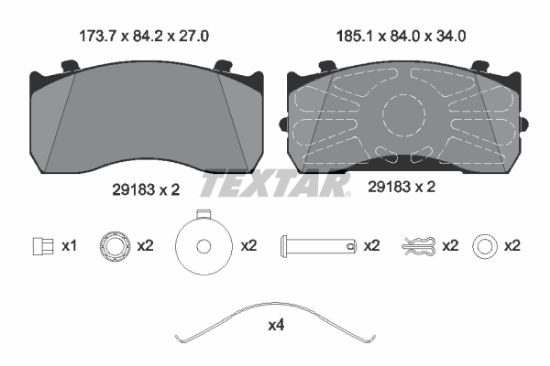 Obrázok Sada brzdových platničiek kotúčovej brzdy TEXTAR  2918302