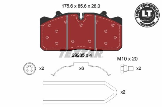 Obrázok Sada brzdových platničiek kotúčovej brzdy TEXTAR Lightweight Technology 2928502