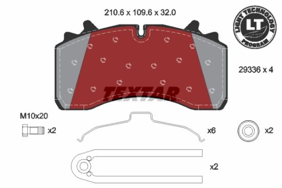 Obrázok Sada brzdových platničiek kotúčovej brzdy TEXTAR Lightweight Technology 2933601