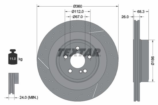 Obrázok Brzdový kotúč TEXTAR PRO+ 92283805