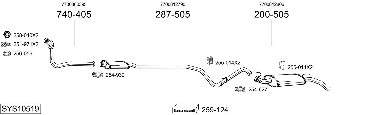 Obrázok Výfukový systém BOSAL  SYS10519