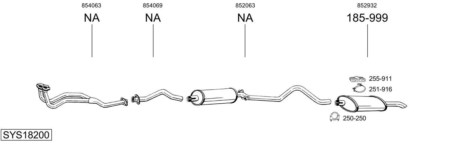 Obrázok Výfukový systém BOSAL  SYS18200