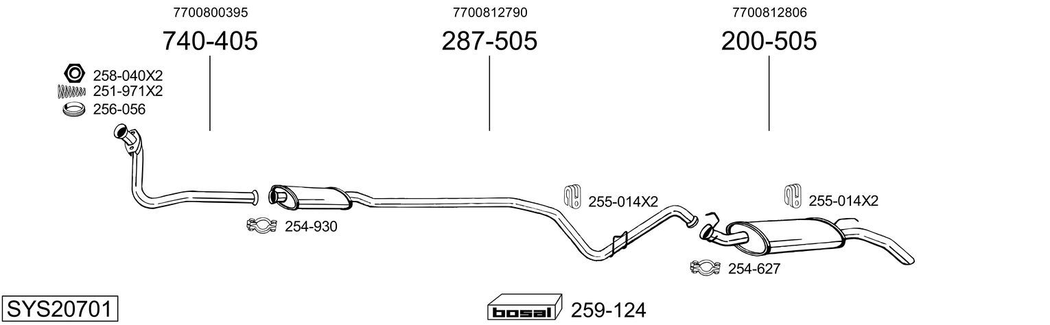 Obrázok Výfukový systém BOSAL  SYS20701