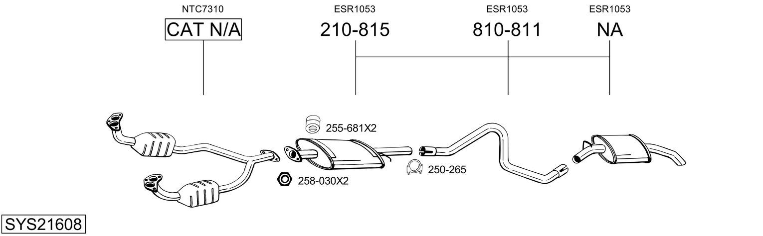 Obrázok Výfukový systém BOSAL  SYS21608