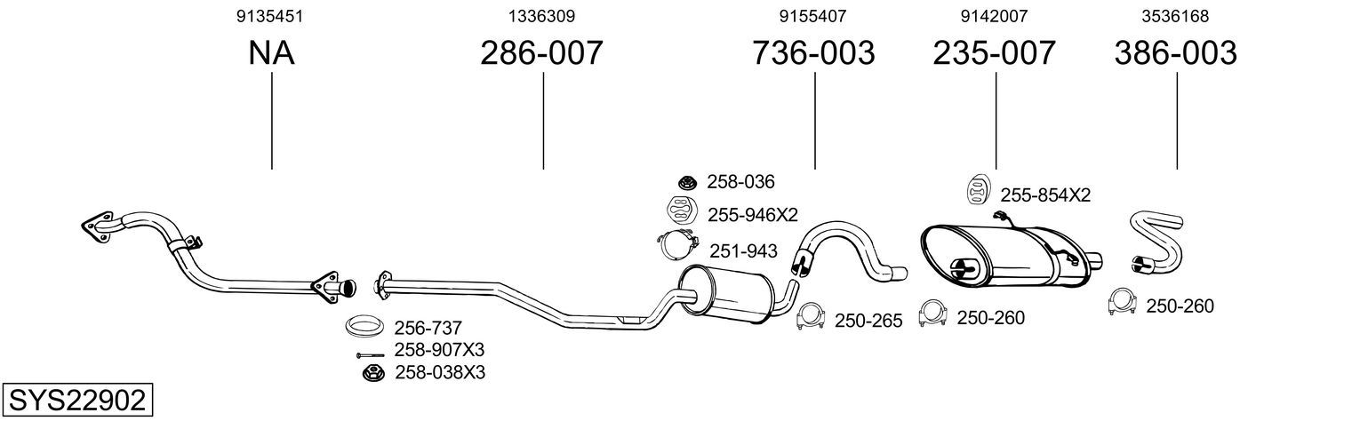 Obrázok Výfukový systém BOSAL  SYS22902