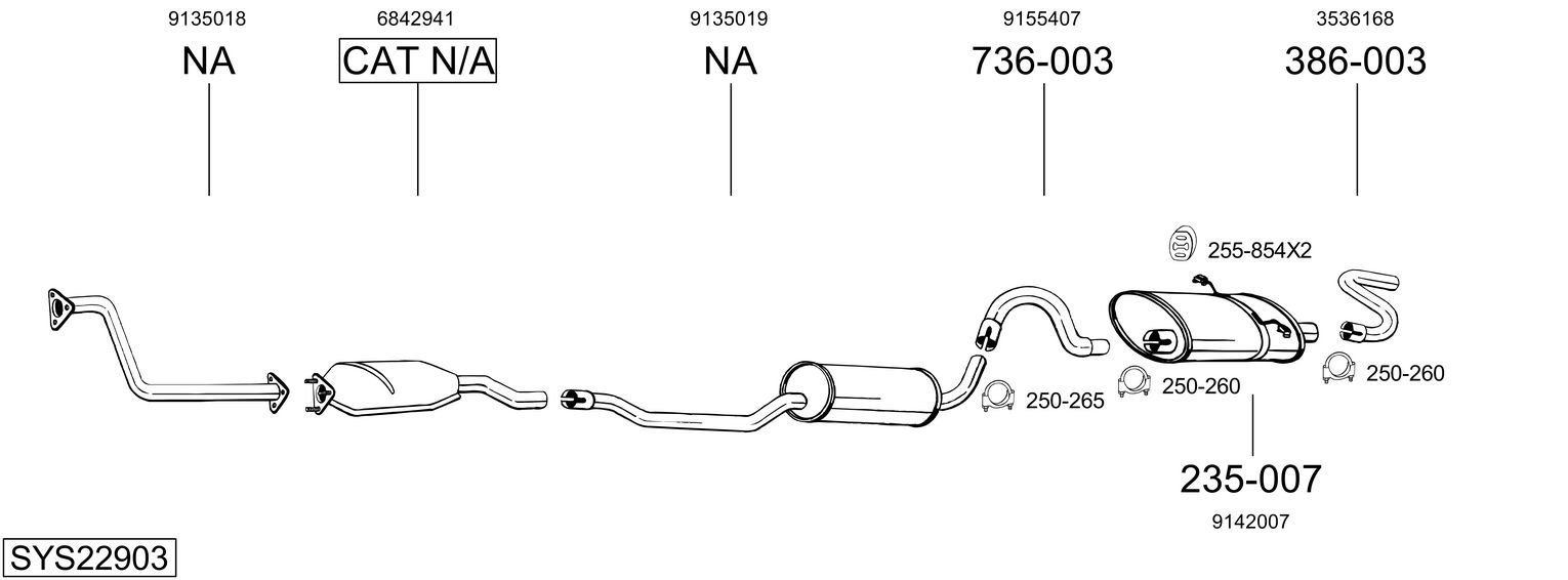 Obrázok Výfukový systém BOSAL  SYS22903