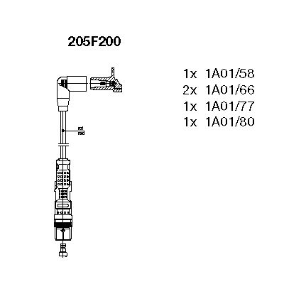 Obrázok Sada zapaľovacích káblov BREMI  205F200