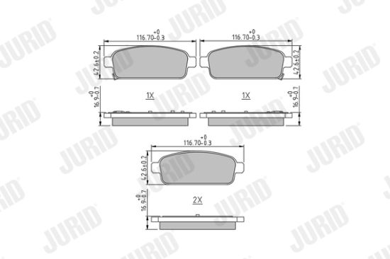 Obrázok Sada brzdových platničiek kotúčovej brzdy JURID  573335J