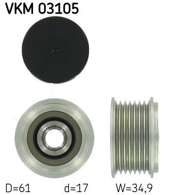 Obrázok Voľnobeżka alternátora SKF  VKM03105