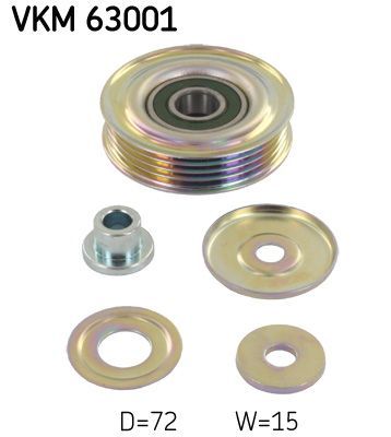 Obrázok Vratná/vodiaca kladka rebrovaného klinového remeňa SKF  VKM63001