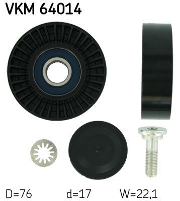 Obrázok Vratná/vodiaca kladka rebrovaného klinového remeňa SKF  VKM64014