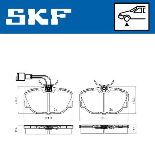 Obrázok Sada brzdových platničiek kotúčovej brzdy SKF  VKBP80480E