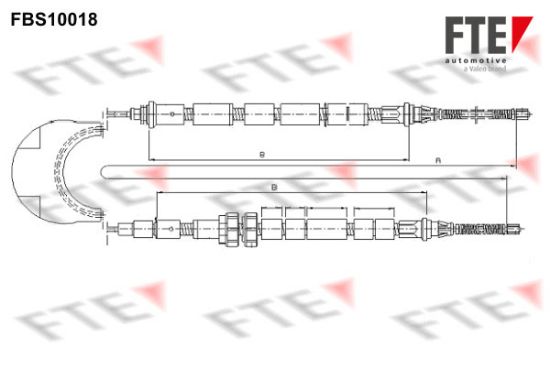 Obrázok żażné lanko parkovacej brzdy FTE  FBS10018