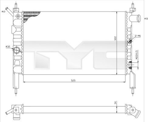 Obrázok Chladič motora TYC  7250018