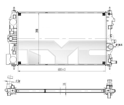 Obrázok Chladič motora TYC  7250037