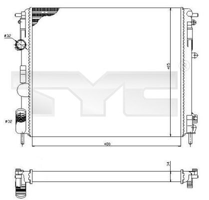 Obrázok Chladič motora TYC  7280053