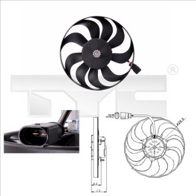 Obrázok Ventilátor chladenia motora TYC  8020001