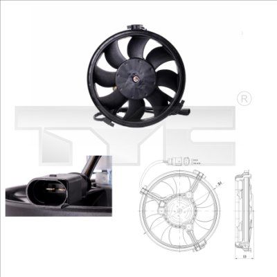 Obrázok Ventilátor chladenia motora TYC  8020002