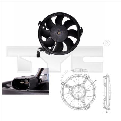 Obrázok Ventilátor chladenia motora TYC  8020003