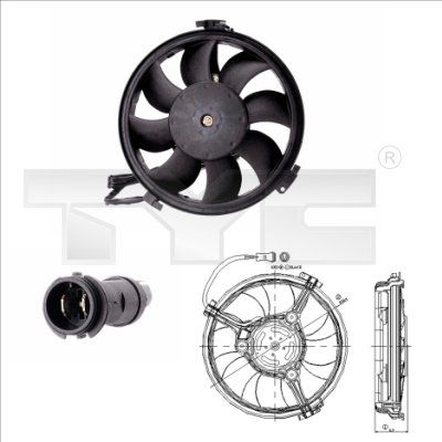 Obrázok Ventilátor chladenia motora TYC  8020004