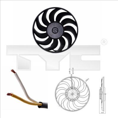 Obrázok Ventilátor chladenia motora TYC  8020051