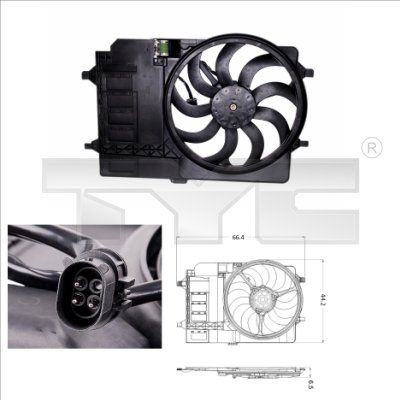Obrázok Ventilátor chladenia motora TYC  8030001