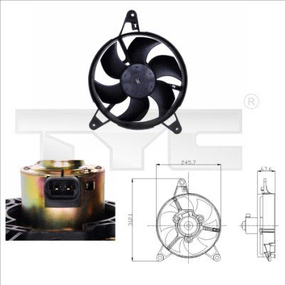 Obrázok Ventilátor chladenia motora TYC  8090011