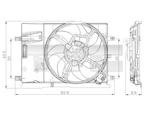 Obrázok Ventilátor chladenia motora TYC  8090018