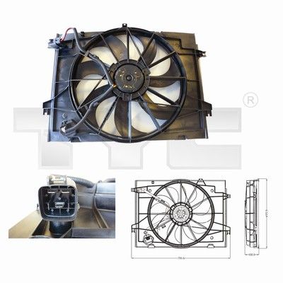 Obrázok Ventilátor chladenia motora TYC  8170001