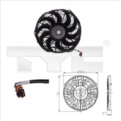 Obrázok Ventilátor chladenia motora TYC  8250005