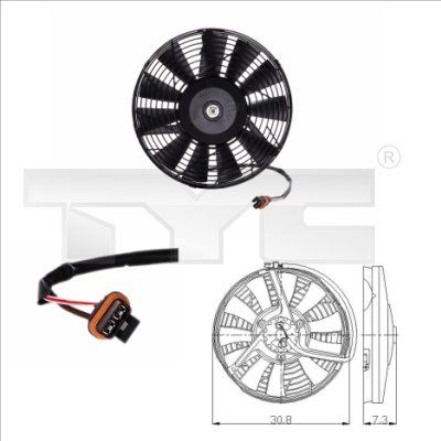 Obrázok Ventilátor chladenia motora TYC  8250006