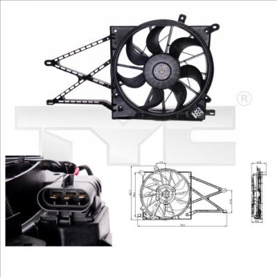 Obrázok Ventilátor chladenia motora TYC  8250011