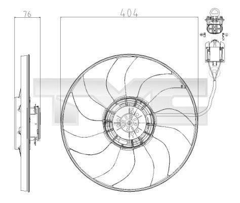 Obrázok Ventilátor chladenia motora TYC  8250020