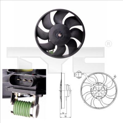 Obrázok Ventilátor chladenia motora TYC  8310010
