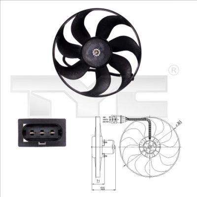 Obrázok Ventilátor chladenia motora TYC  8370003