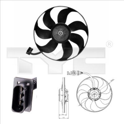 Obrázok Ventilátor chladenia motora TYC  8370004