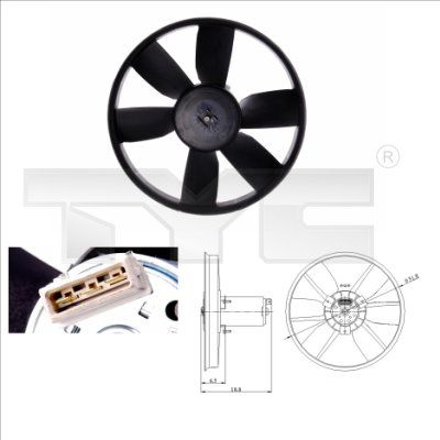 Obrázok Ventilátor chladenia motora TYC  8370014