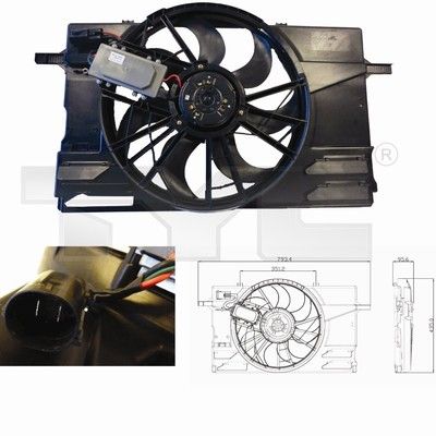 Obrázok Ventilátor chladenia motora TYC  8380007