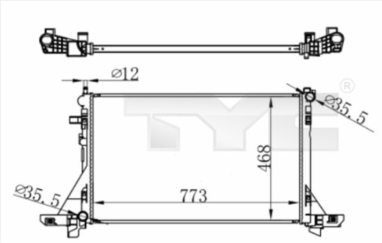 Obrázok Chladič motora TYC  7280064