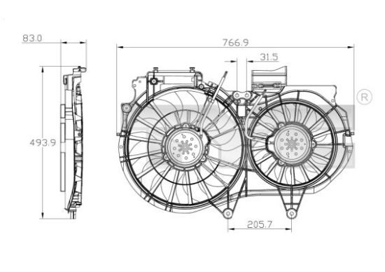 Obrázok Ventilátor chladenia motora TYC  8020053