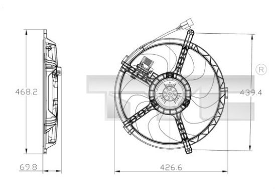 Obrázok Ventilátor chladenia motora TYC  8030010