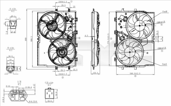 Obrázok Ventilátor chladenia motora TYC  8090039