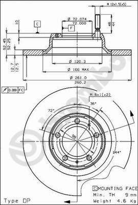 Obrázok Brzdový kotúč BREMBO  08407020