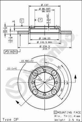 Obrázok Brzdový kotúč BREMBO  08707210