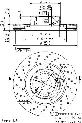 Obrázok Brzdový kotúč BREMBO COATED DISC LINE 09938211