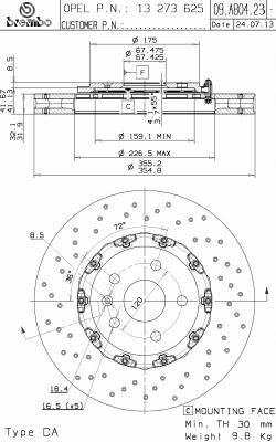 Obrázok Brzdový kotúč BREMBO TWO-PIECE FLOATING DISCS LINE 09A80423