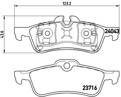 Obrázok Sada brzdových platničiek kotúčovej brzdy BREMBO  P06032