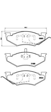 Obrázok Sada brzdových platničiek kotúčovej brzdy BREMBO  P11005