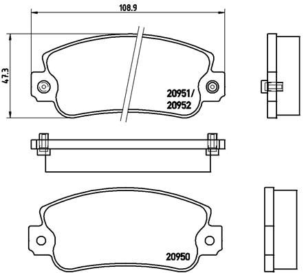 Obrázok Sada brzdových platničiek kotúčovej brzdy BREMBO  P23013