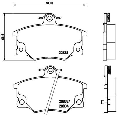 Obrázok Sada brzdových platničiek kotúčovej brzdy BREMBO  P23017